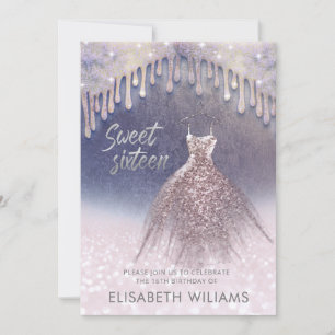 Girly chic Kleid Tropfen Rose gold glittery ombre Einladung