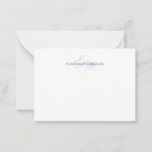 Girly Chic Lilac Violet 2 Script Monorgram Mitteilungskarte
