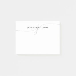 Girly Chic Minimalistisch Black Gray Script Monogr Post-it Klebezettel
