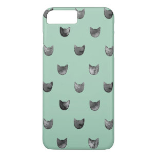 Girly Chic-niedliches Katzen-Muster-Grün Case-Mate iPhone Hülle
