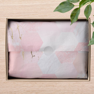Girly Chic Pink Glitzer Marble Geometric Muster Seidenpapier