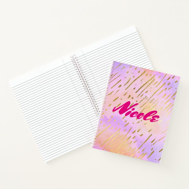 Girly Chic Pink und Gold Glam Notizbuch (Innenseite)