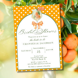 Girly Chic Polka Dots Orange Bubbly Brautparty Einladung