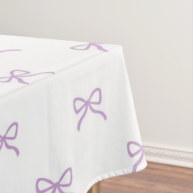 Girly Chic Purple Bow Pattern Spring & Summer  Tischdecke (Beispiel)