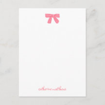 Girly Chic Rosa Schleife Individuelle Korresponden