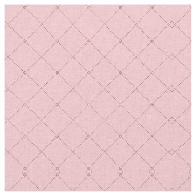 Girly Chic Simple Rose Gold Pink Diamond Geometris Stoff (Nahaufnahme)