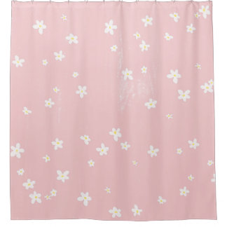 Girly Chic Stilvoll Pink Daisies Muster Moderne Duschvorhang