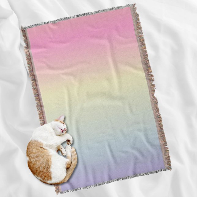Girly chic unicorn pink purple pastbow decke (girly chic unicorn pink purple pastel rainbow throw blanket)