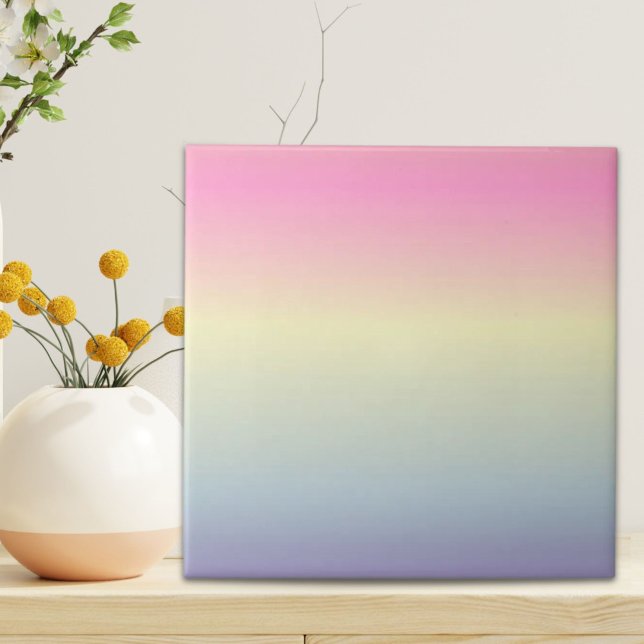 Girly chic unicorn pink purple pastbow fliese (girly chic unicorn pink purple pastel rainbow ceramic tile)