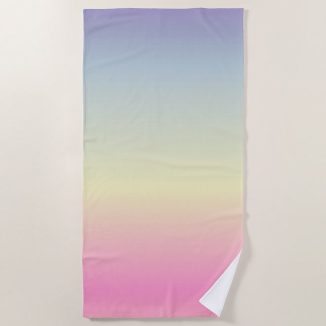 Girly chic unicorn pink purple pastbow strandtuch (Vorderseite)