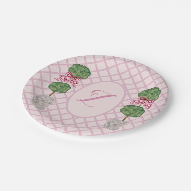 Girly Chinoiserie Ginger Jar Jars Topiary Pappteller (Schrägansicht)