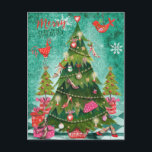 Girly Christmas Tree | Fotokarte für den Urlaub Feiertagspostkarte<br><div class="desc">Cartita Design ©2016 Alle Rechte vorbehalten Fühlen Sie sich frei,  Text zu ändern oder hinzuzufügen! Ich hoffe,  Sie genießen meine Illustrationen! Suchen Sie auch nach passenden Produkten in meinem Shop!</div>