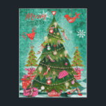 Girly Christmas Tree | Fotokarte für den Urlaub Feiertagspostkarte<br><div class="desc">Cartita Design ©2016 Alle Rechte vorbehalten Fühlen Sie sich frei,  Text zu ändern oder hinzuzufügen! Ich hoffe,  Sie genießen meine Illustrationen! Suchen Sie auch nach passenden Produkten in meinem Shop!</div>
