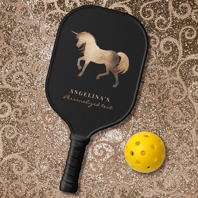 Girly Classy Luxury Rose Golden Foil Custom Unicor Pickleball Schläger (Von Creator hochgeladen)