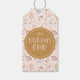 Girly Confetti Blush Pink Glückwunschs Grad Geschenkanhänger