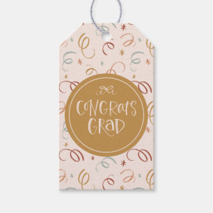 Girly Confetti Blush Pink Glückwunschs Grad Geschenkanhänger