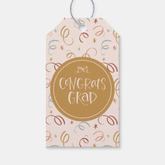 Girly Confetti Blush Pink Glückwunschs Grad Geschenkanhänger