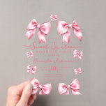 Girly Coquette Bow Sweet 16 Birthday Blush Pink  Acryleinladungen<br><div class="desc">Celebrate in Style with Girly Coquette Bow Sweet 16 Invitation. Make your Sweet 16 party unforgettable with the Girly Coquette Bow invitation. Customize with your party details for a chic and elegant touch.</div>