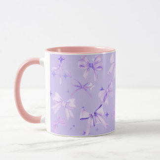 Girly Coquette Pink Lila Pastel Bow Tasse