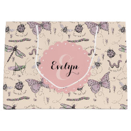 Girly Cream Blush Pink Sweet Little Critter Custom Große Geschenktüte