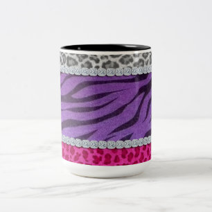 Girly Diamant-Tierdruck Zweifarbige Tasse