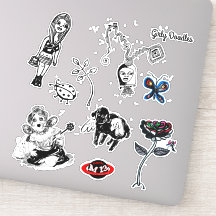 Girly Doodles Sticker Set