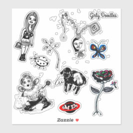 Girly Doodles Sticker Set