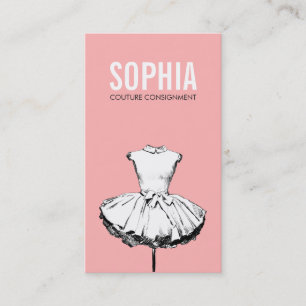 Girly Dress Pink Fashion Boutique Fett Typografie Visitenkarte