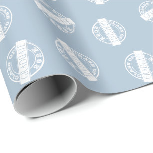 Girly Dusty Blue Grad Graduate Class Year Geschenkpapier