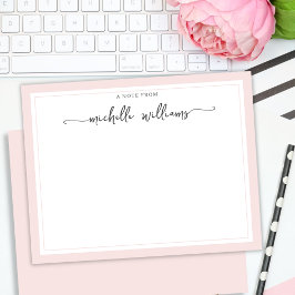 Girly Elegant Calligraphy Script Blush Note from Mitteilungskarte