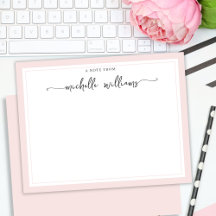 Girly Elegant Calligraphy Script Blush Note from