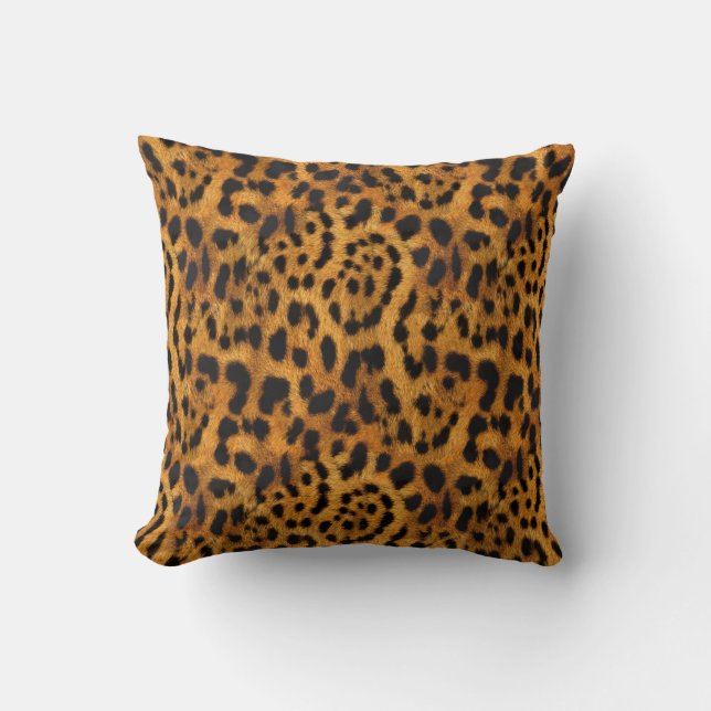 Girly Elegant Chic Wild Jaguar Skin Print Kissen (Vorderseite)