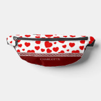Girly Elegant Red Heart Individuelle Name