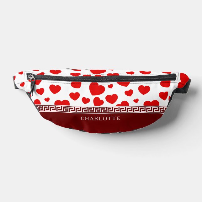 Girly Elegant Red Heart Individuelle Name Bauchtasche (Ablage )
