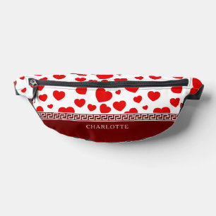 Girly Elegant Red Heart Nom personnalisé