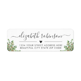 Girly Elegant Script Greenerity Address Label