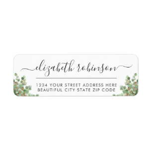 Girly Elegant Script Greenerity Address Label