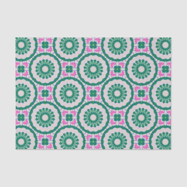 Girly Elegante farbenfrohe Mosaikmuster Seidenpapier (Vorderseite)