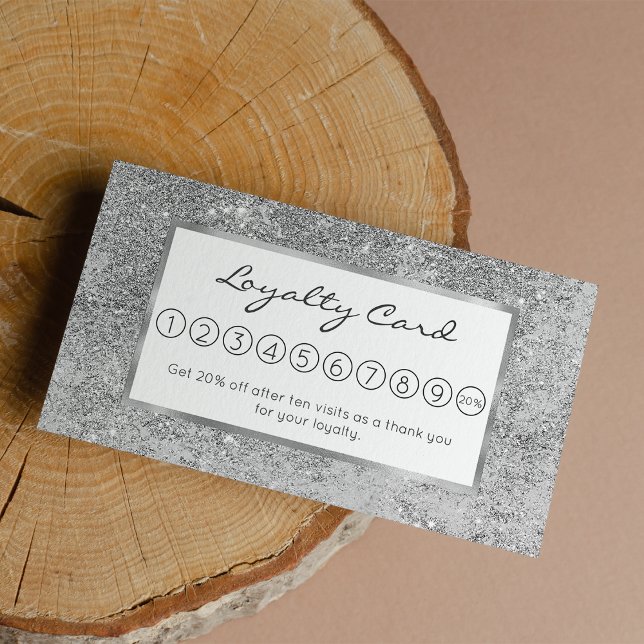 Girly eleganter silberner Glitzer-Marmor Treuekarte (Girly elegant chic silver glitter marble )