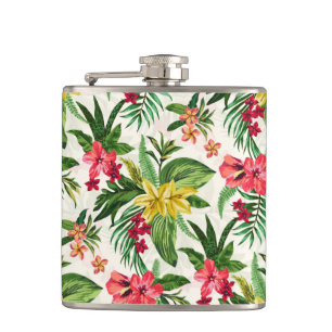 Girly Exotic farbenfrohe Blume Flachmann