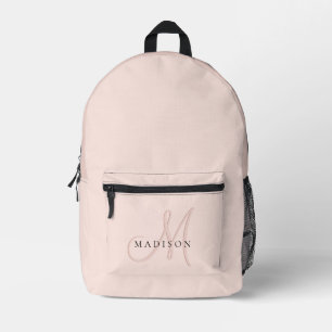 Girly Extravagant Stylish Blush Pink Shadow Monogr Bedruckter Rucksack