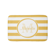 Girly feste gelbe Streifen mit mit Monogramm Namen