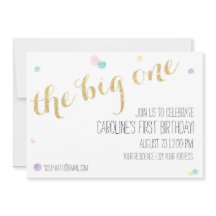 Girly First Birthday Einladung - Glitzer Gold