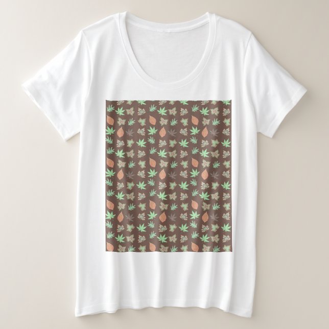 Girly Floral Pattern Große Größe T-Shirt (Design vorne)