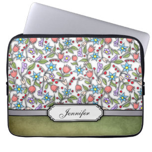 Girly Floral Pattern Laptopschutzhülle