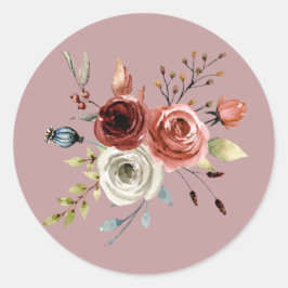 Girly Flower y Lilac Runder Aufkleber