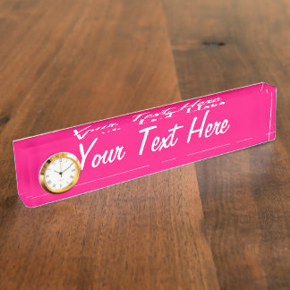 Girly Fuchsia Pink Custom Friendly Background Namensplakette