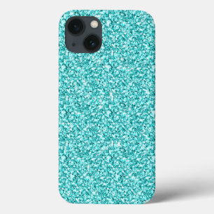 Girly, Fun Aqua Blue Glitter Printed title_seo2