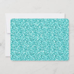 Girly, Fun Aqua Blue Glitzer gedruckt Einladung