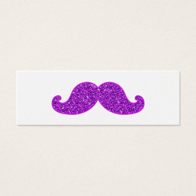 Girly fun Retro Schnurrbart lila Glitzer (Vorderseite)